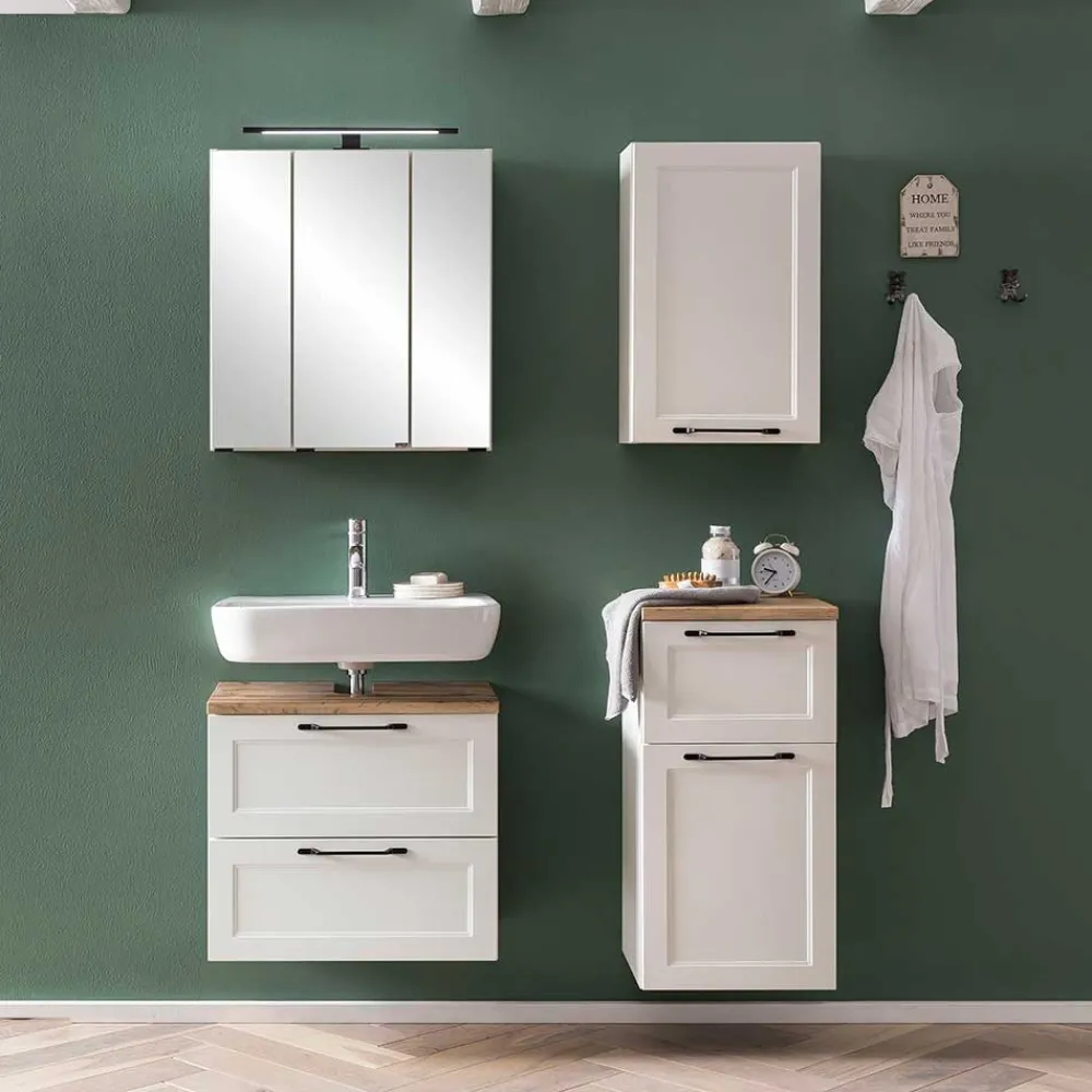 Wohnen Badezimmer Komplett*Badblock Möbel Kombi - Gyatso (vierteilig)