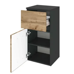 Wohnen Graue Möbel|Glasmöbel*Badblock Möbel Kombi zweifarbig - Endely (fünfteilig)