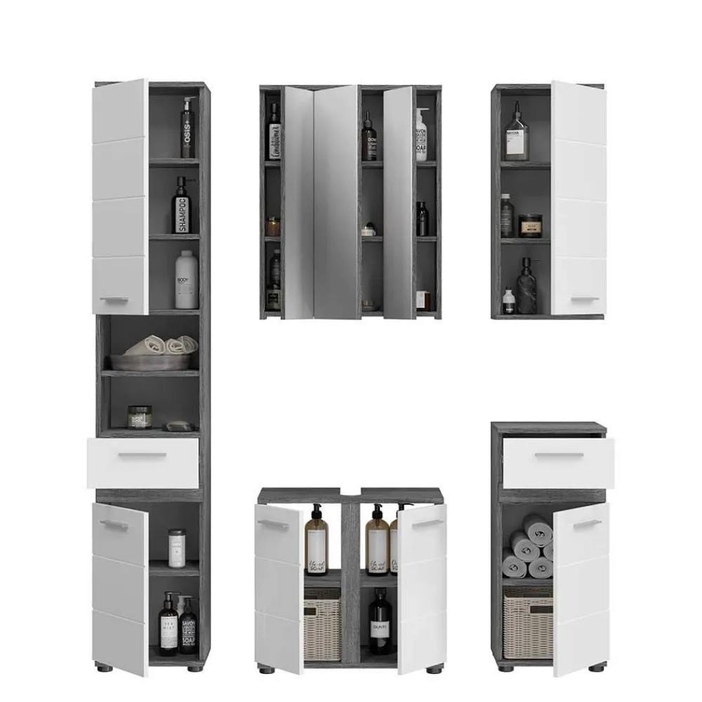 Wohnen Badblock Möbel Kombination Set - Chapan (fünfteilig)