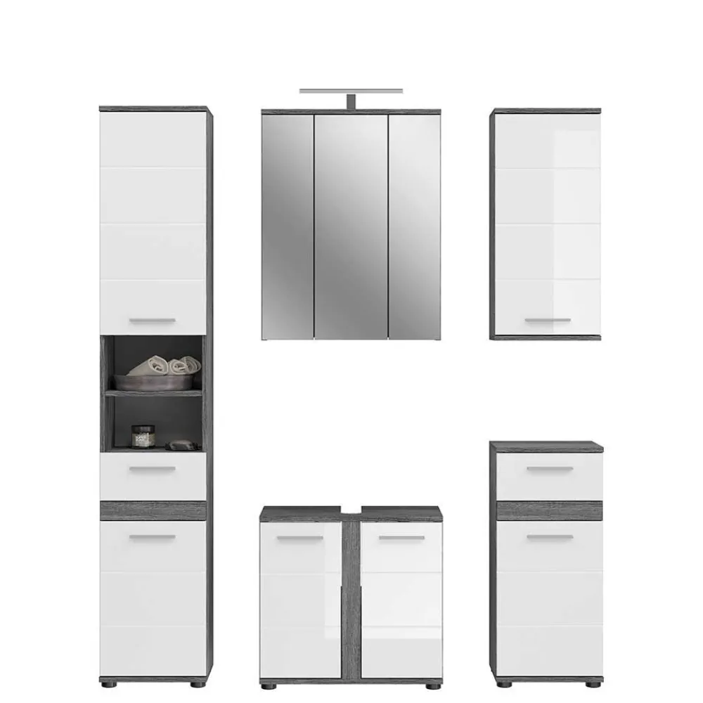 Wohnen Badblock Möbel Kombination Set - Chapan (fünfteilig)