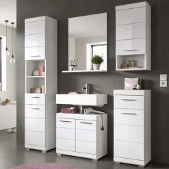 Wohnen Badezimmer Komplett*Badblock Möbelset in Weiß - Henriette (fünfteilig)