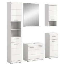 Wohnen Badezimmer Komplett*Badblock Möbelset in Weiß - Henriette (fünfteilig)