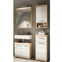 Wohnen Weiße Möbel|Badezimmer Komplett*Badblock Möbelset modern - Calbanyara (dreiteilig)