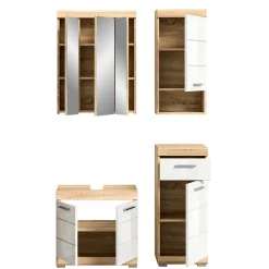 Wohnen Weiße Möbel|Badezimmer Komplett*Badblock Möbelset modern - Calbanyara (dreiteilig)