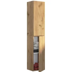 Wohnen Badezimmer Komplett*Badeinrichtung im Holzlook Set - Yulmatro (vierteilig)