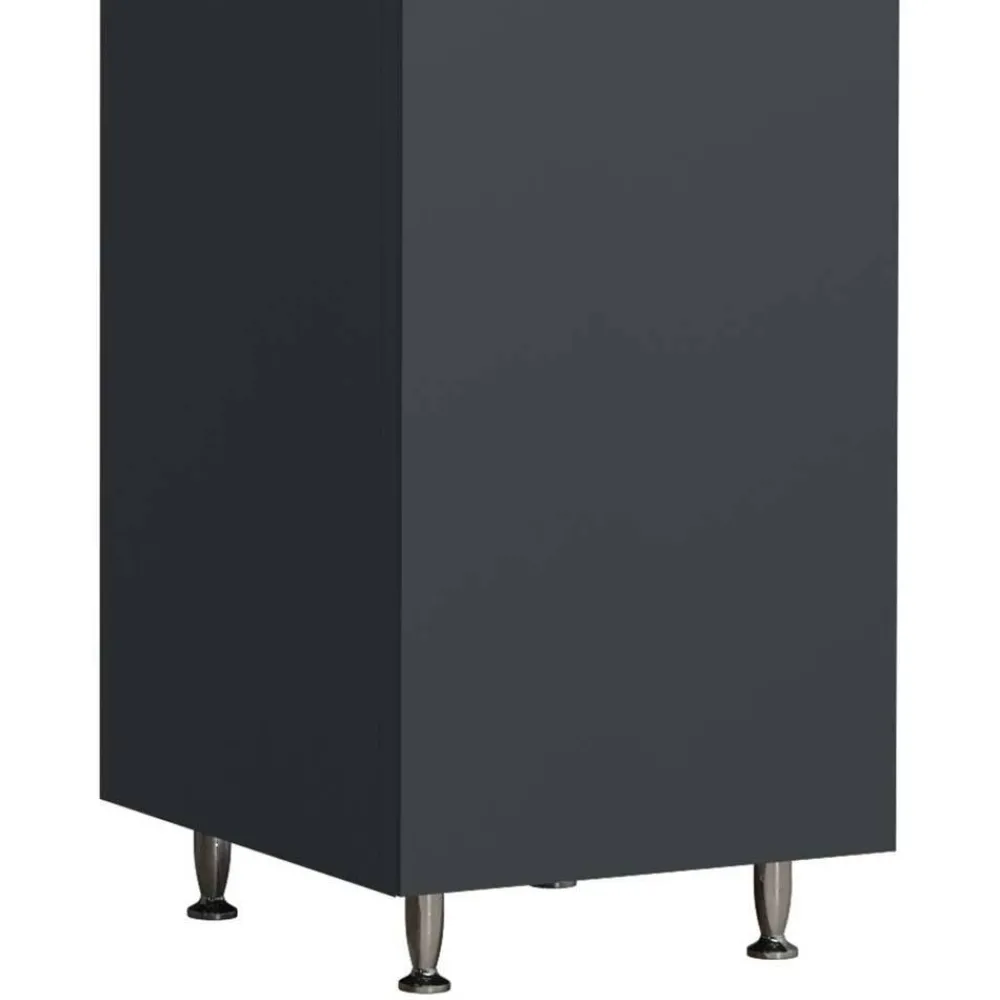 Wohnen Badeinrichtung in Anthrazit Set - Idamoro (vierteilig)