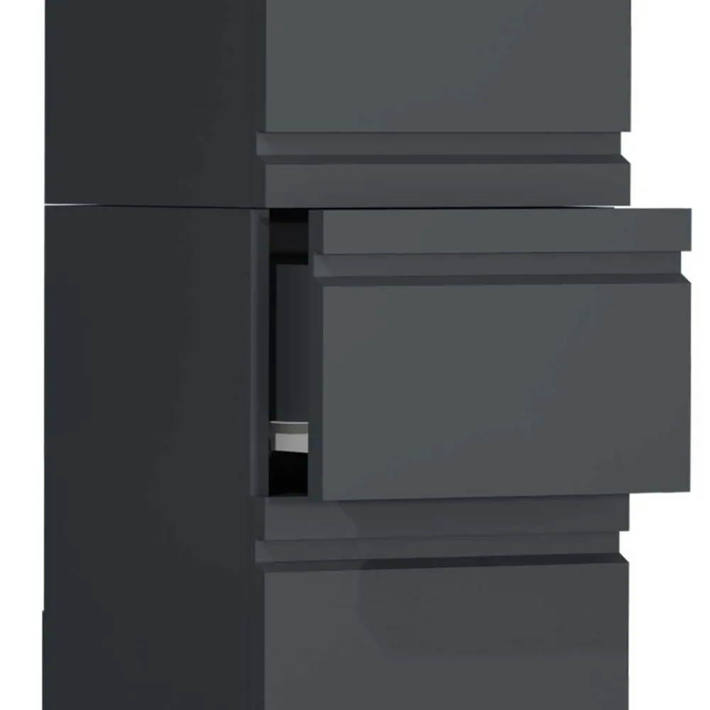 Wohnen Badeinrichtung in Anthrazit Set - Idamoro (vierteilig)