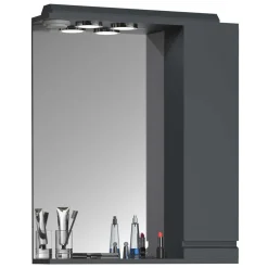 Wohnen Badeinrichtung in Anthrazit Set - Idamoro (vierteilig)