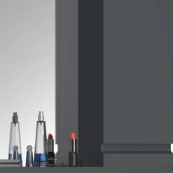 Wohnen Badeinrichtung in Anthrazit Set - Idamoro (vierteilig)