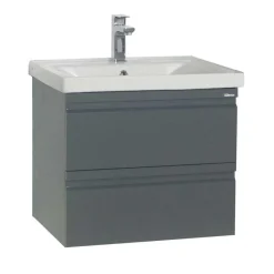 Wohnen Badeinrichtung in Anthrazit Set - Idamoro (vierteilig)