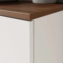 Wohnen Badezimmer Komplett*Badeinrichtung in Hellgrau mit Nussbaum - Dolida (vierteilig)