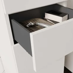 Wohnen Badezimmer Komplett*Badeinrichtung in Hellgrau mit Nussbaum - Dolida (vierteilig)