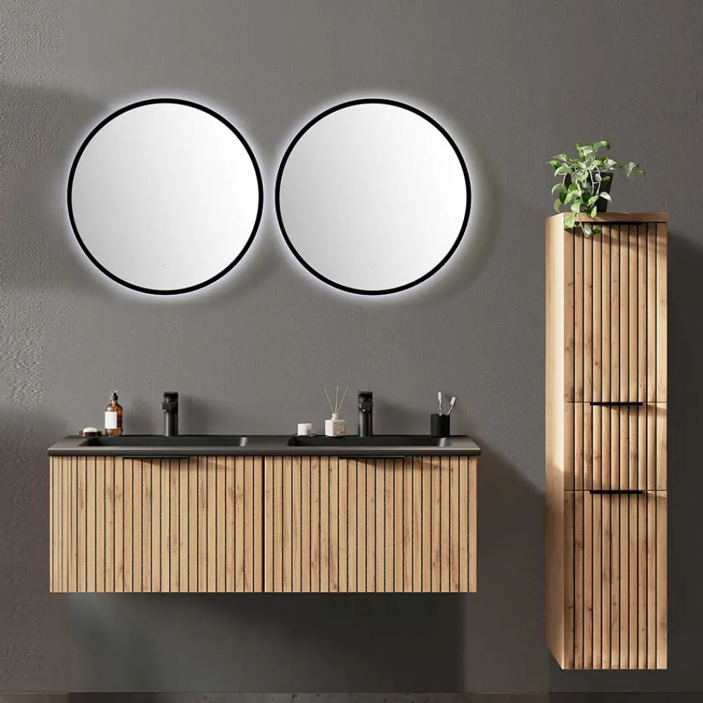 Wohnen Badezimmer Komplett*Badeinrichtung inkl 2er Waschtisch Set - Crystoga (vierteilig)