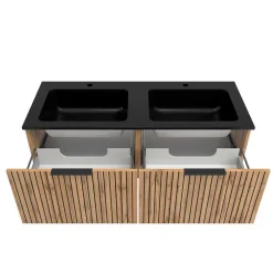 Wohnen Badezimmer Komplett*Badeinrichtung inkl 2er Waschtisch Set - Crystoga (vierteilig)