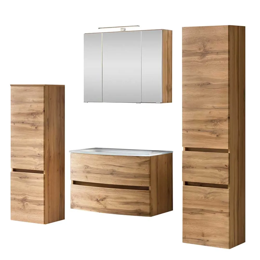 Wohnen Badeinrichtung Möbel in Holzoptik - Neuzera (vierteilig)