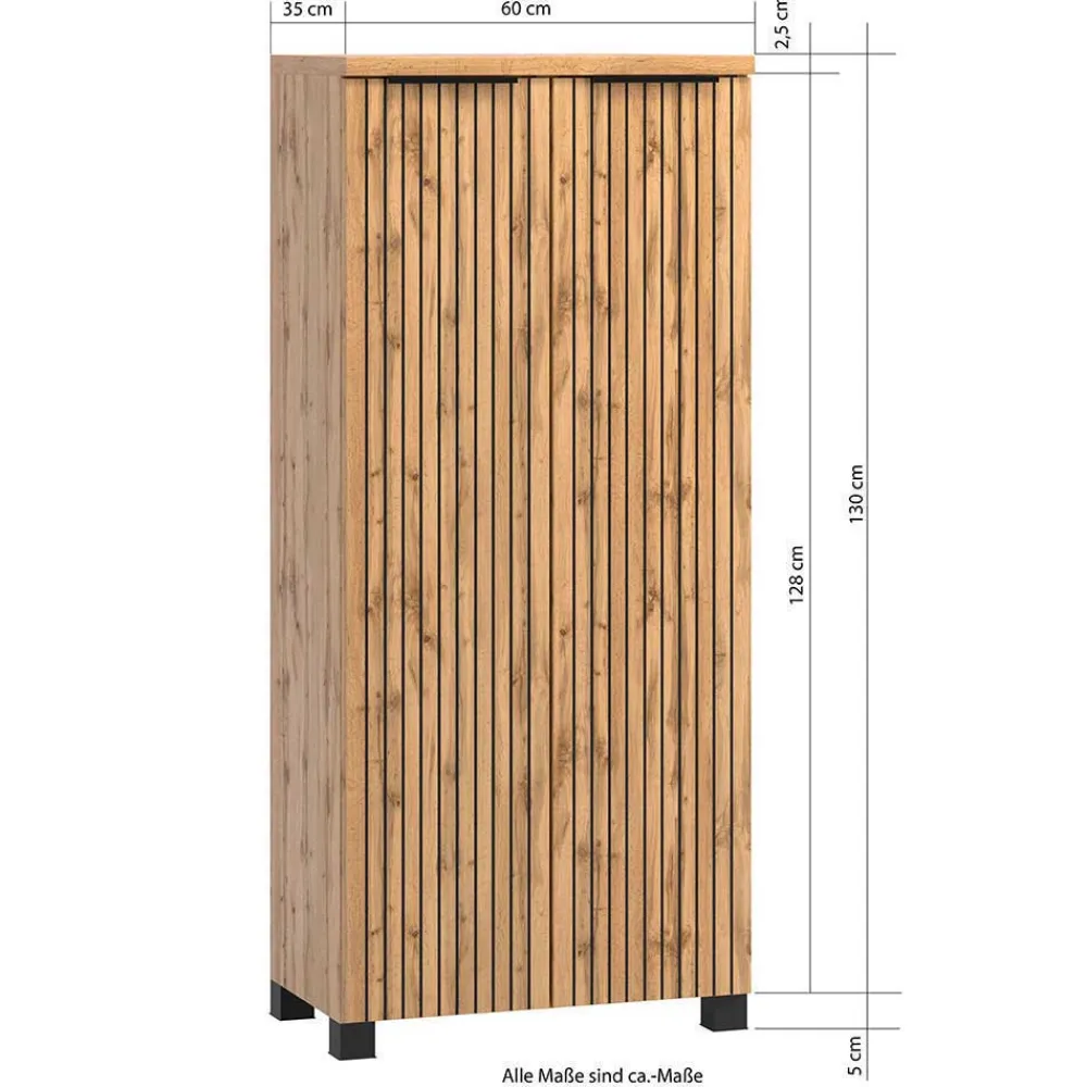 Wohnen Badezimmer Komplett*Badeinrichtung Möbelkombi zweifarbig - Crystoga (fünfteilig)