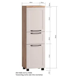 Wohnen Badeinrichtung Möbelset in Hellgrau - Trioto (vierteilig)