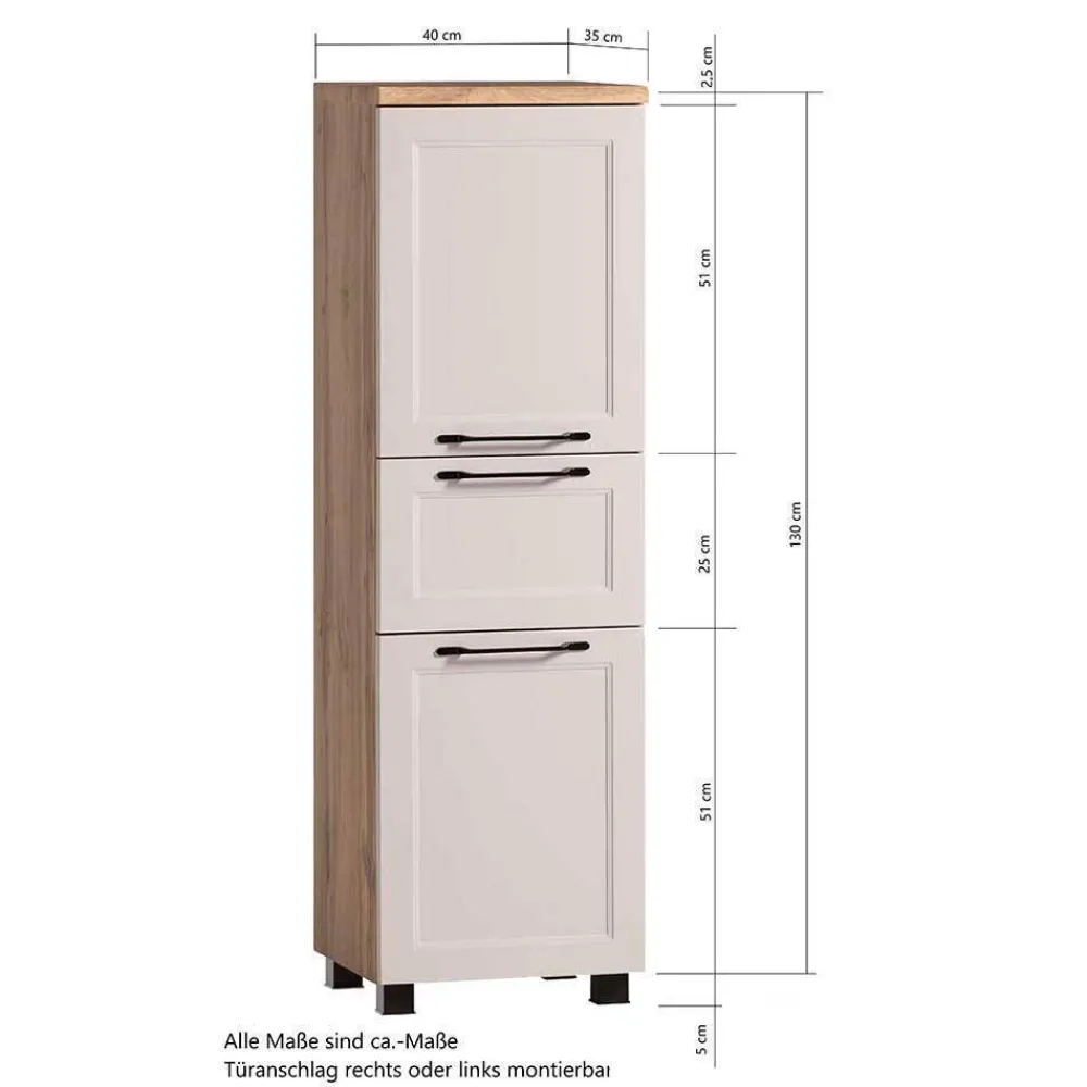 Wohnen Badeinrichtung Möbelset in Hellgrau - Trioto (vierteilig)