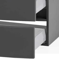 Wohnen Badezimmer Komplett*Badeinrichtung Set in Dunkelgrau - Natarivos (dreiteilig)