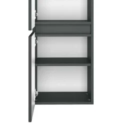 Wohnen Badezimmer Komplett*Badeinrichtung Set in Dunkelgrau - Natarivos (dreiteilig)