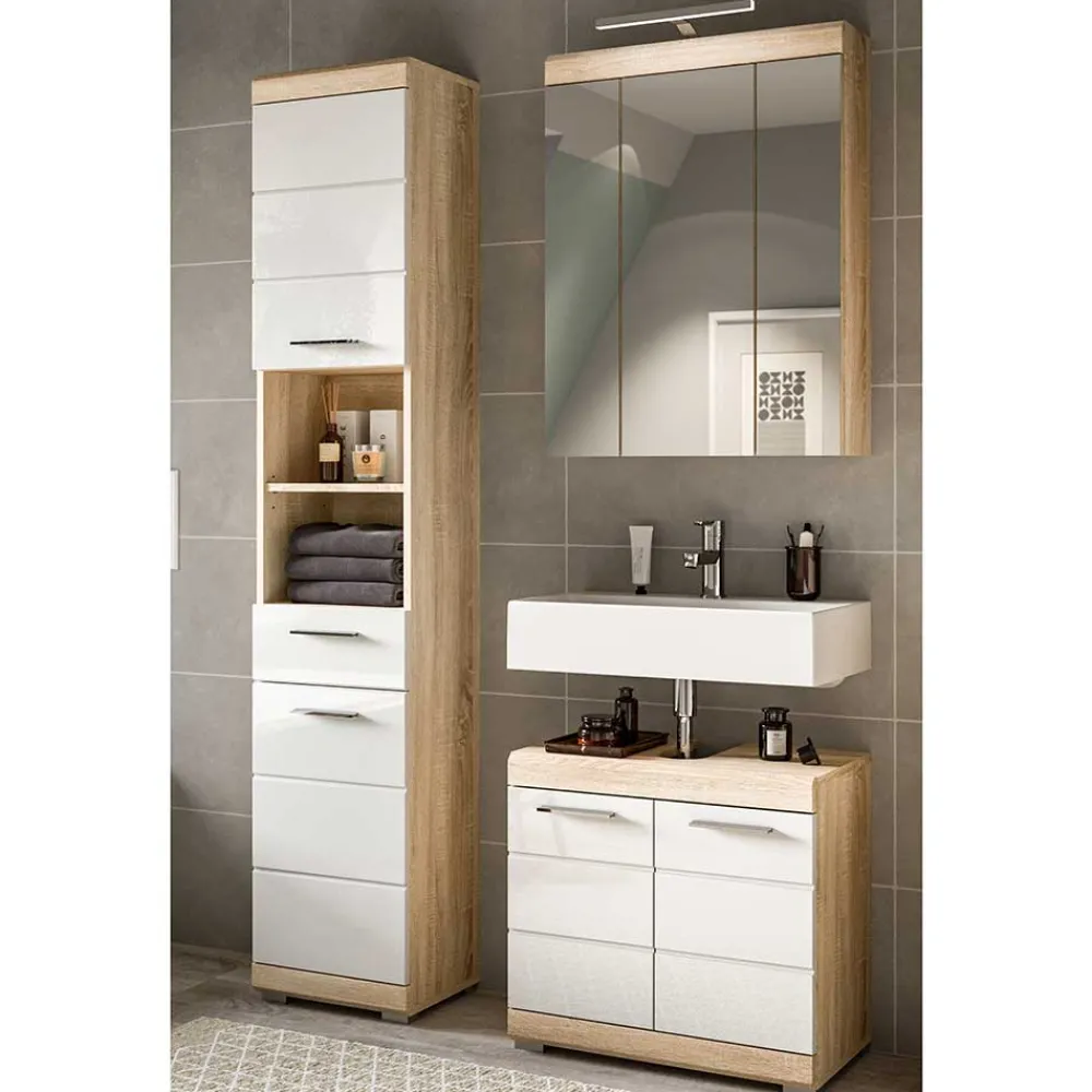 Wohnen Badeinrichtung zweifarbig modern - Calbanyara (dreiteilig)