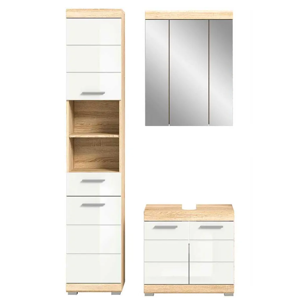 Wohnen Badeinrichtung zweifarbig modern - Calbanyara (dreiteilig)