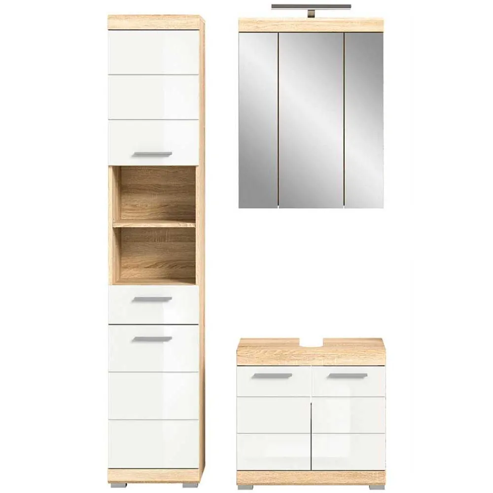 Wohnen Badeinrichtung zweifarbig modern - Calbanyara (dreiteilig)