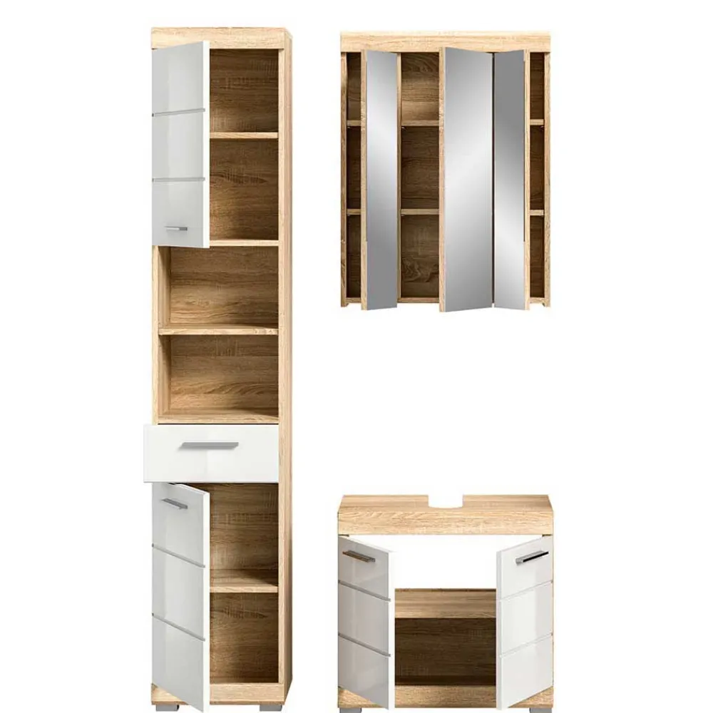 Wohnen Badeinrichtung zweifarbig modern - Calbanyara (dreiteilig)