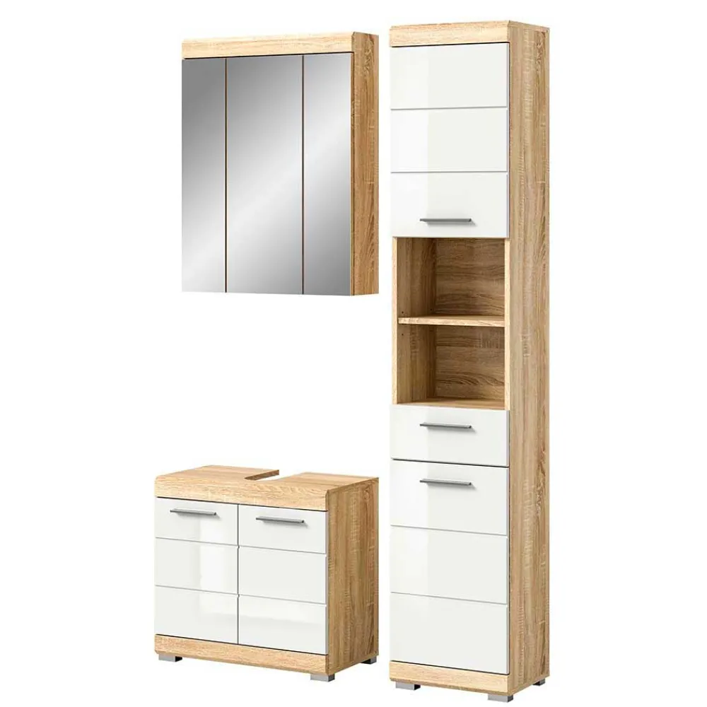 Wohnen Badeinrichtung zweifarbig modern - Calbanyara (dreiteilig)