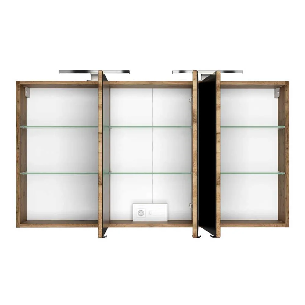 Wohnen Badezimmer Komplett*Badezimmer Doppel-Waschtisch & Schränke - Athrin (fünfteilig)