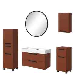 Wohnen Badezimmer Komplett*Badezimmer Einrichtung Möbelset - Exeler (fünfteilig)