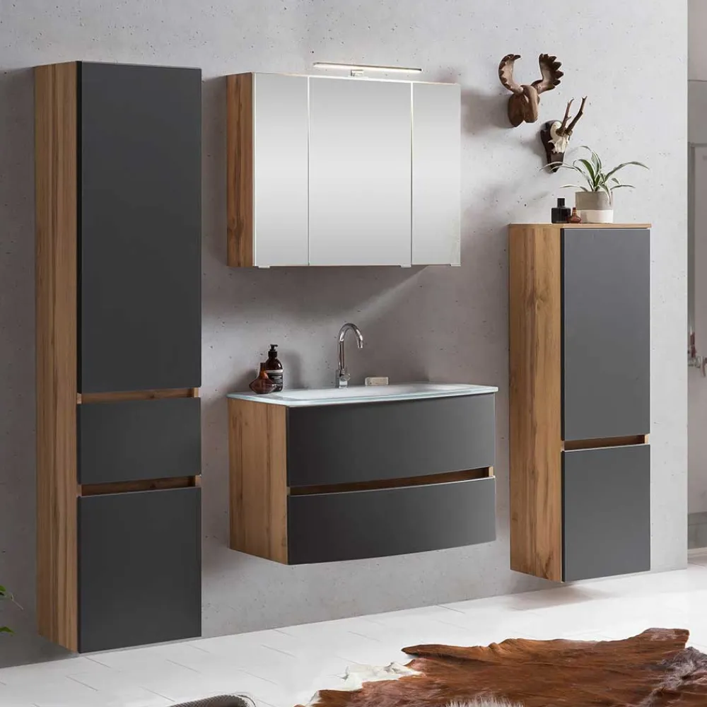 Wohnen Badezimmer Einrichtungsset 160 cm breit - Larutta (vierteilig)