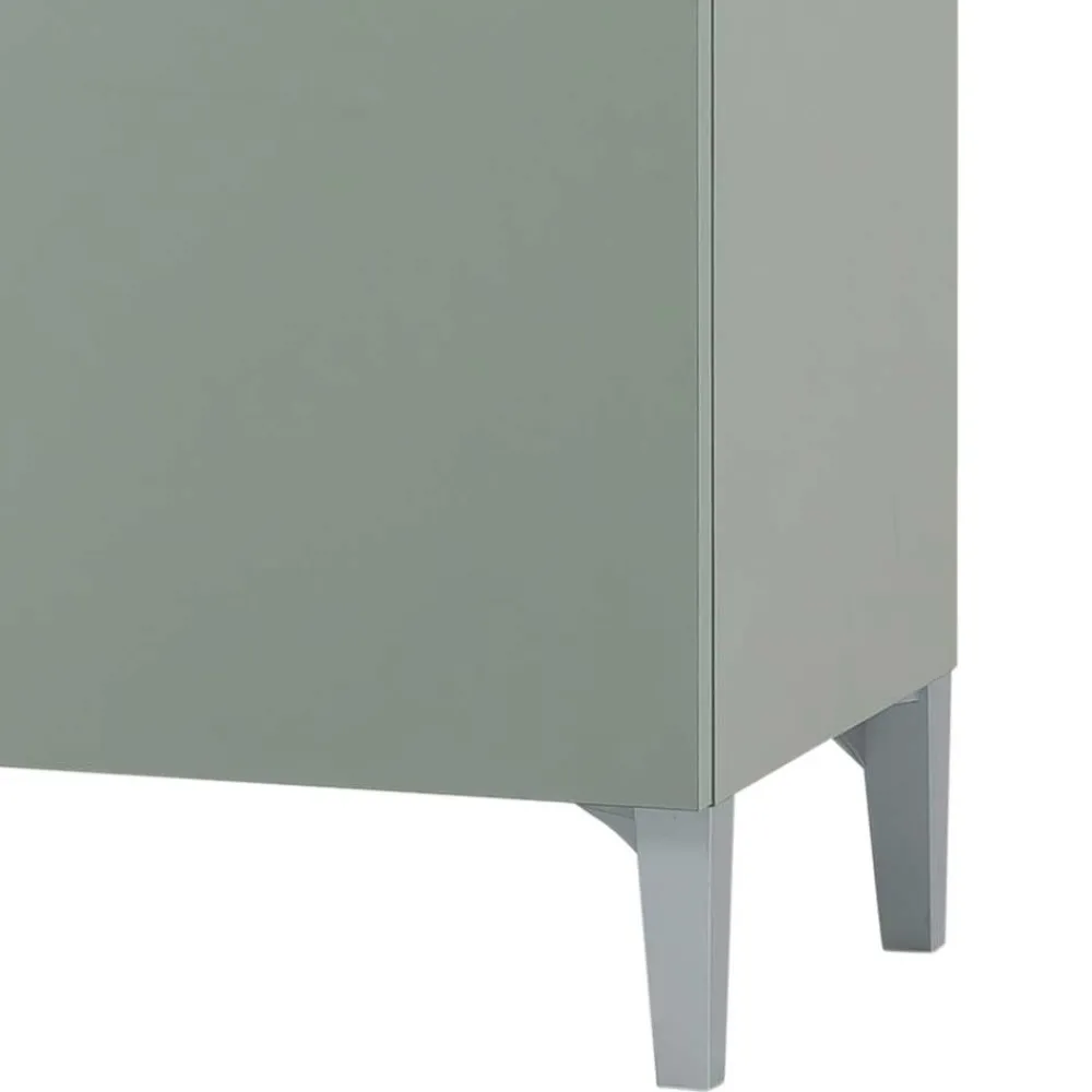 Wohnen Skandinavische Möbel|Badschränke*Badezimmer Highboard in Graugrün und Eiche - Liz