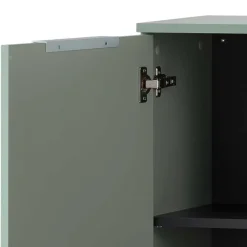 Wohnen Skandinavische Möbel|Badschränke*Badezimmer Highboard in Graugrün und Eiche - Liz