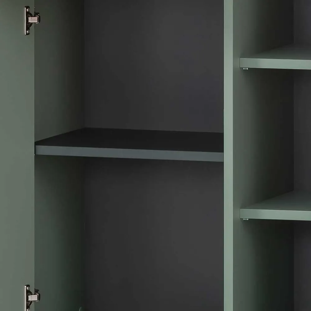 Wohnen Badezimmer Highboard in Graugrün & Gold - Vilatata