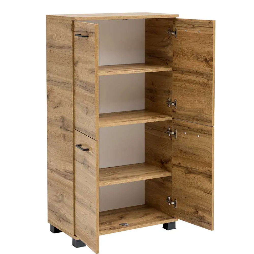 Wohnen Badezimmer Highboard in Wildeiche Touchwood NB - Jessmi