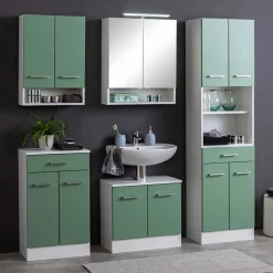 Wohnen Badschränke*Badezimmer Hängeschrank mit Front Grün - Loenixa