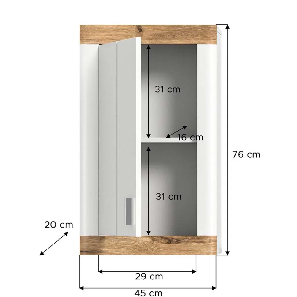Wohnen Badschränke*Badezimmer Hängeschrank 45x76x20 cm - Hihat
