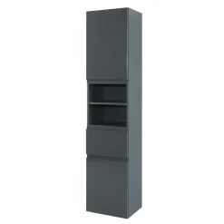 Wohnen Badezimmer Hochschrank Blaxin in Anthrazit Hochglanz