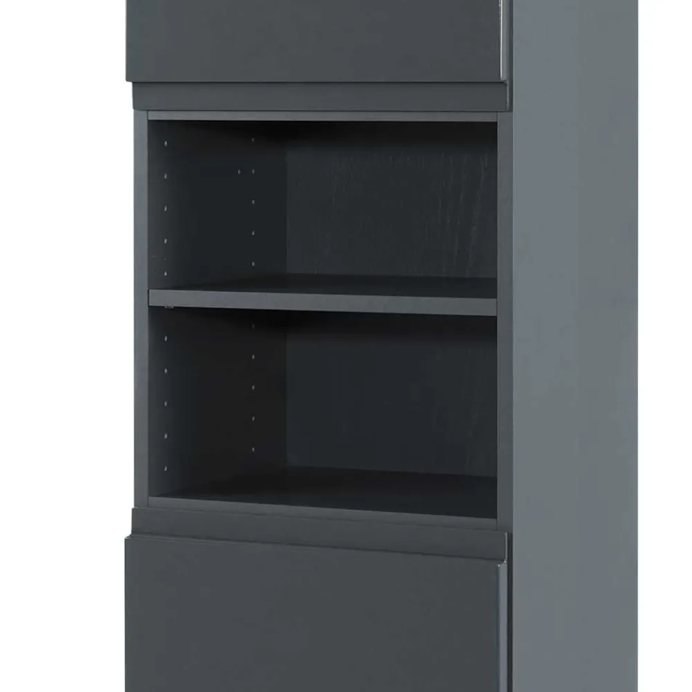 Wohnen Badezimmer Hochschrank Blaxin in Anthrazit Hochglanz