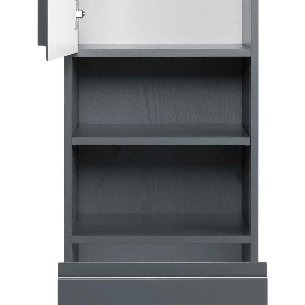 Wohnen Badezimmer Hochschrank Blaxin in Anthrazit Hochglanz