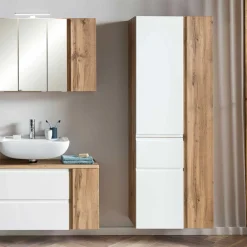 Wohnen Badezimmer Hochschrank breit mit drei Türen - Eight