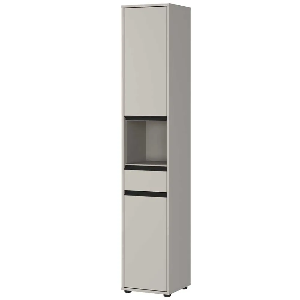 Wohnen Badezimmer Hochschrank in Grau - Ancela