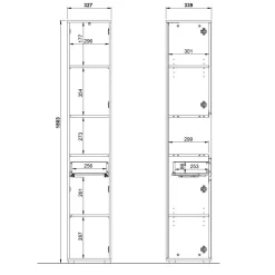 Wohnen Badezimmer Hochschrank in Grau - Ancela