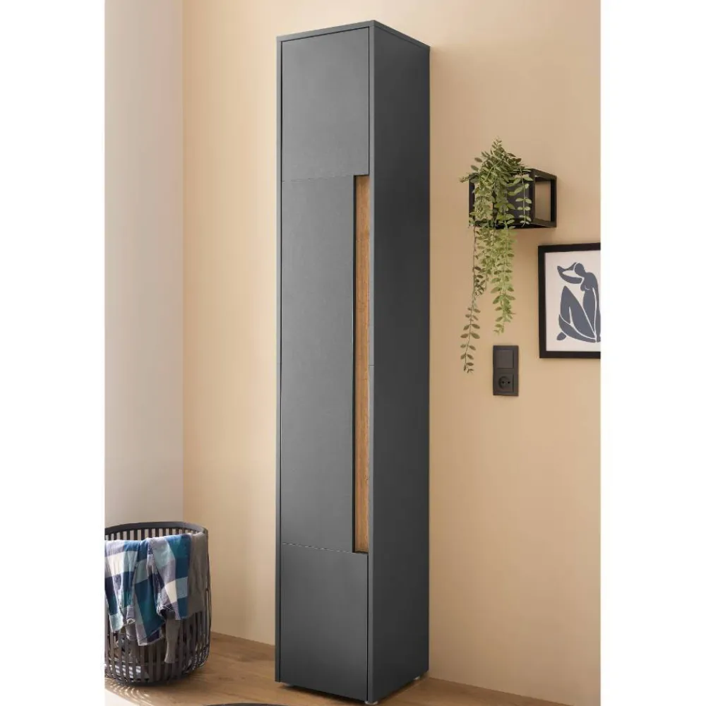 Wohnen Schränke*Badezimmer Hochschrank in Anthrazit - Ahilav
