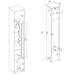 Wohnen Schränke*Badezimmer Hochschrank in Anthrazit - Ahilav