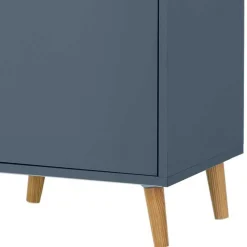 Wohnen Badezimmer Hochschrank in Petrol Blau & Eiche - Matrera