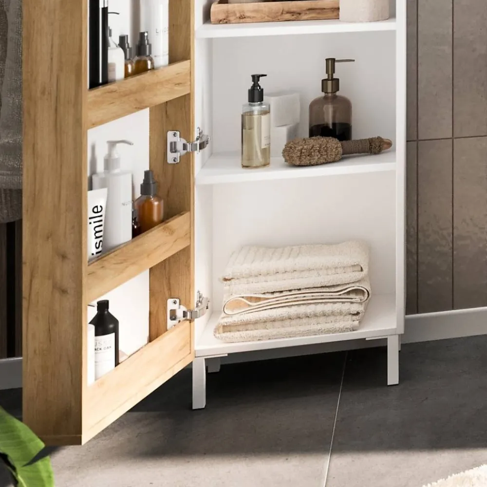 Wohnen Badezimmer Hochschrank mit Spiegeltür - Nadals