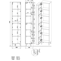 Wohnen Badezimmer Hochschrank mit Spiegeltür - Nadals
