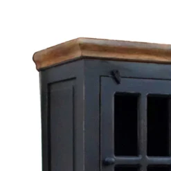 Wohnen Badezimmer Hochschrank Sentiments in Schwarz Mangobaum